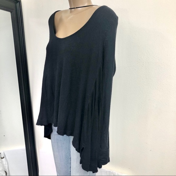 Free People Sweaters - Free people Black Thermal Long Sleeve Top Med